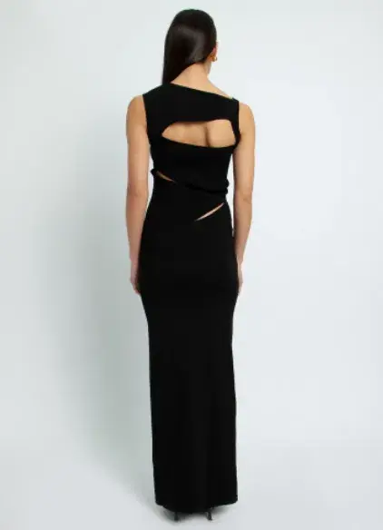 Christopher Esber Slashed Knit Dress Black Size 8 for rent on The Volte - main image