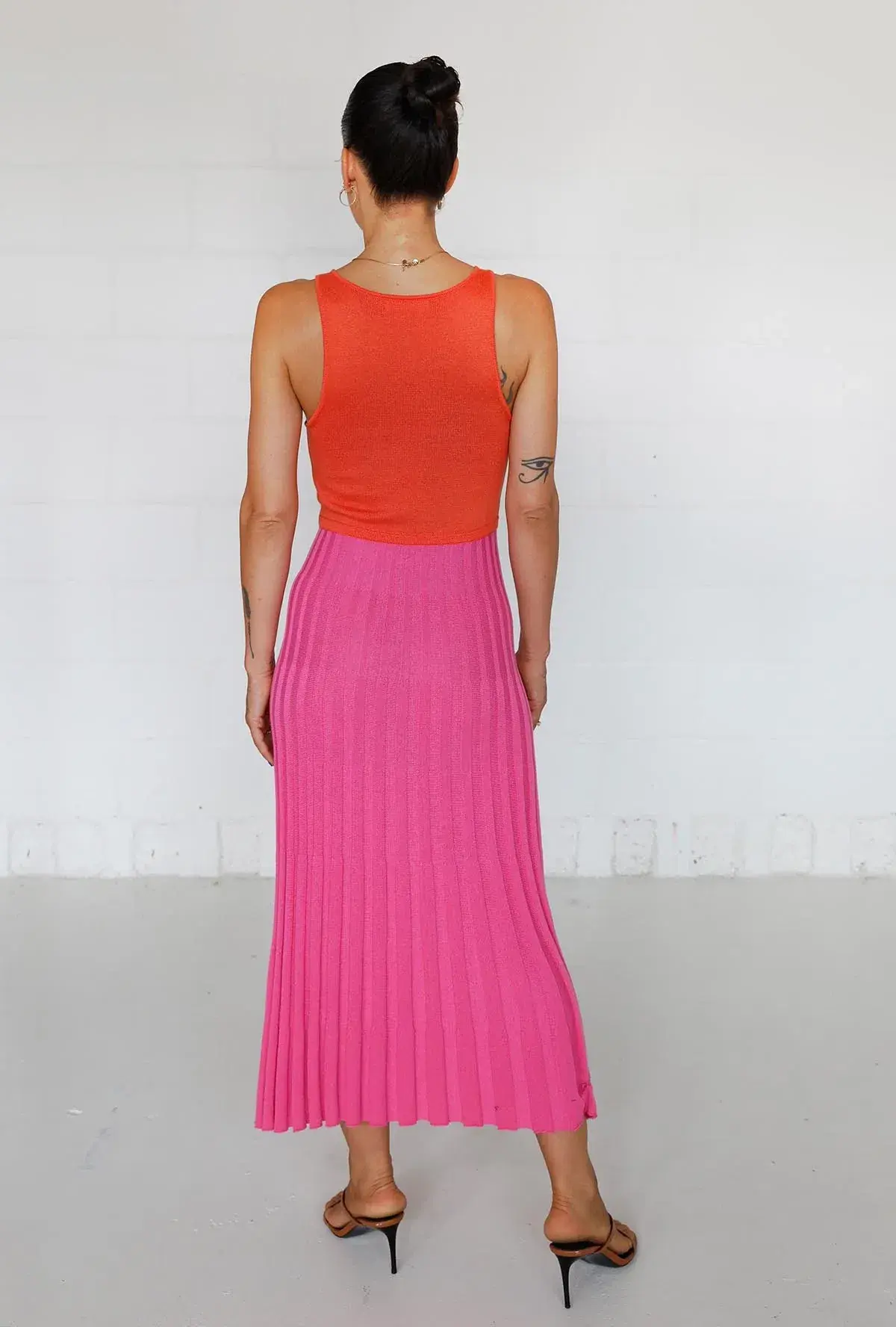 Andean Collective Tamika Dress Flamingo Flame Size S/M - Image 3