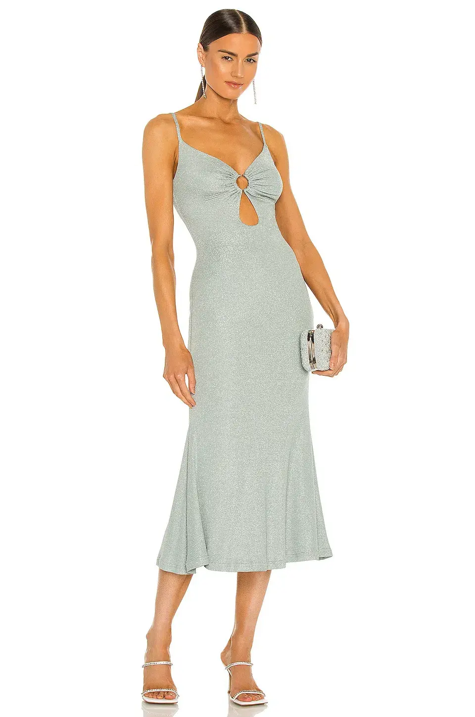 MISHA Josette Dress Metallic Seafoam Size 6/XS - Image 1
