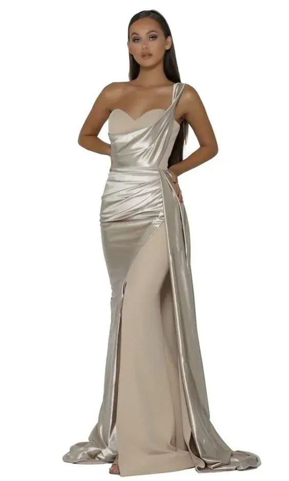 Portia & Scarlett PS5021 Gown Champagne Size 10 - Image 1