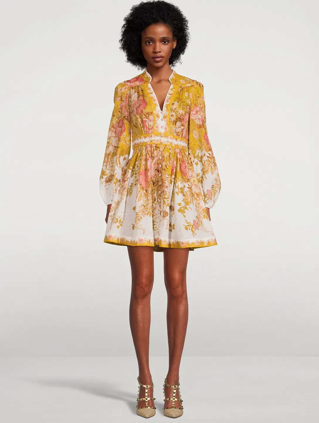 Zimmermann Pattie Plunge Mini Dress Print Size 12 - Image 1
