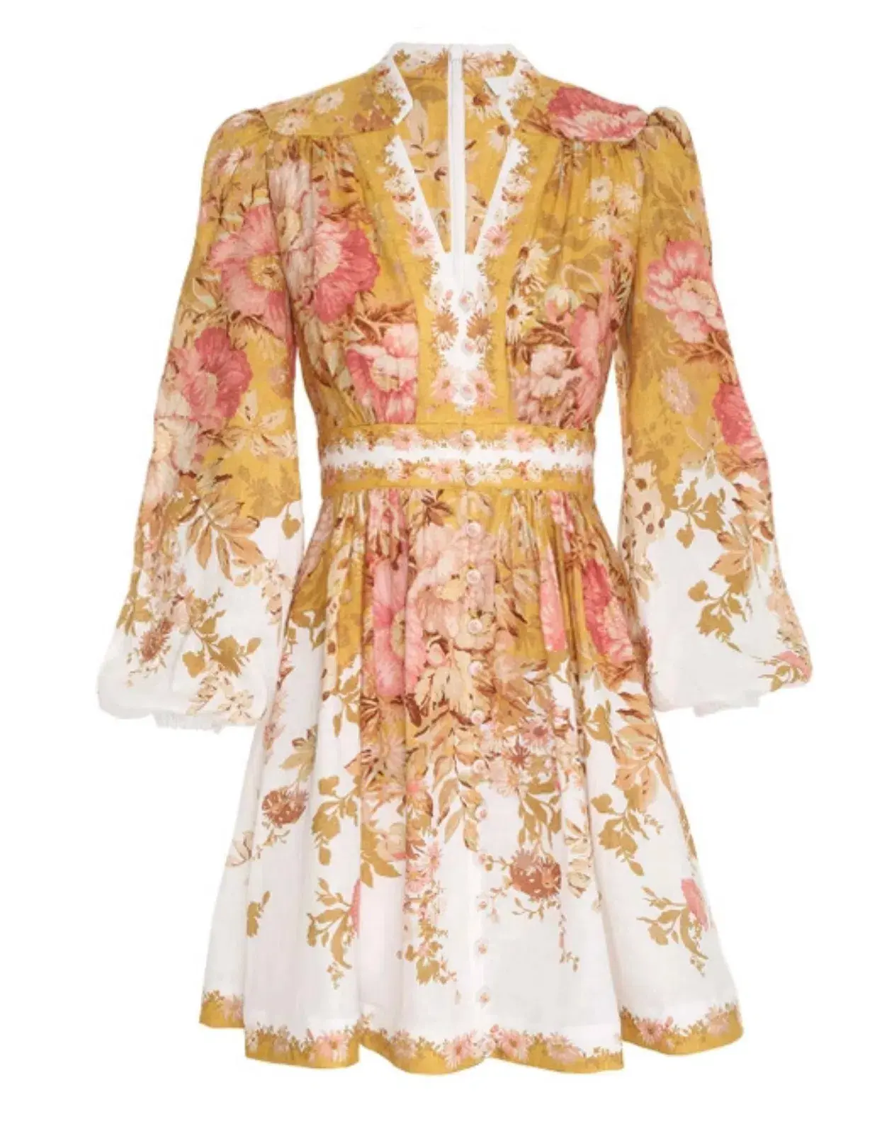 Zimmermann Pattie Plunge Mini Dress Print Size 12 - Image 3