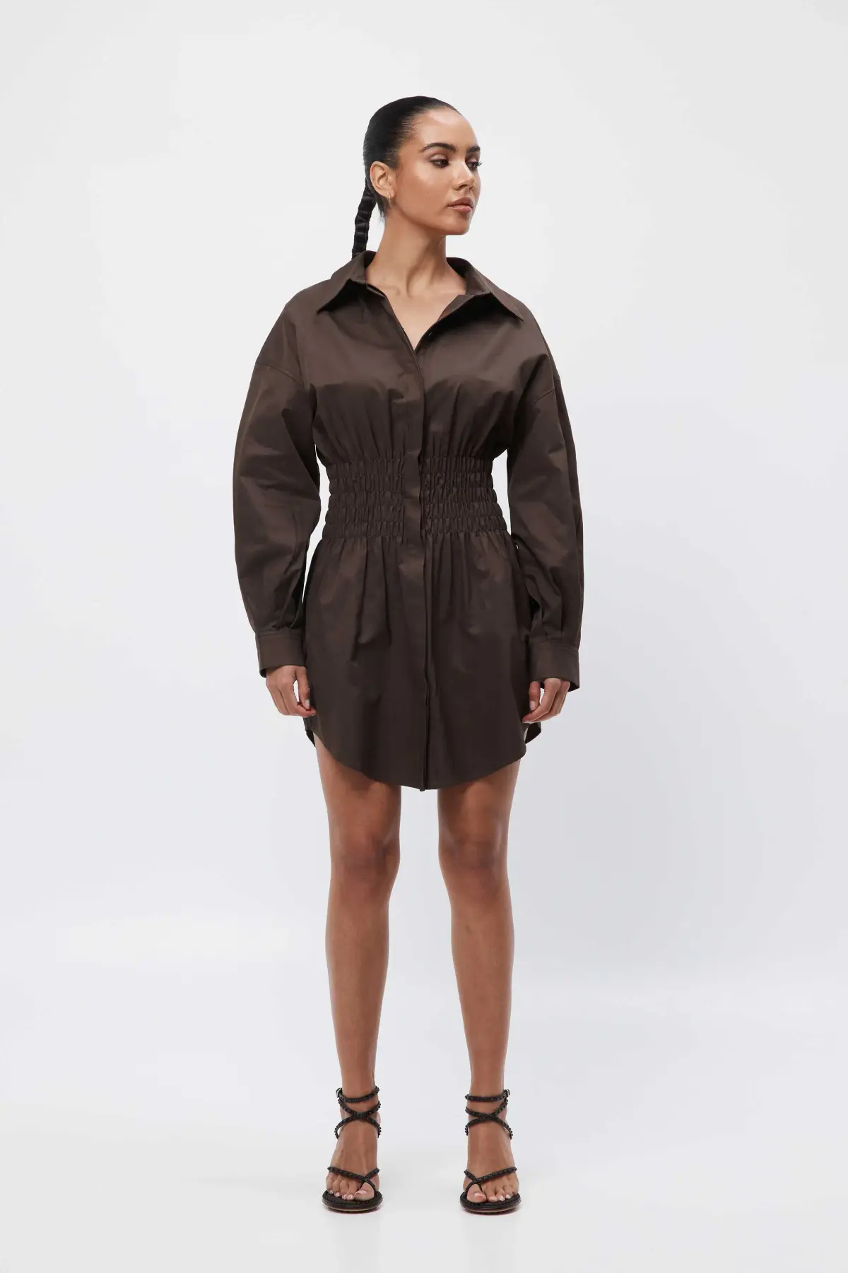 Mossman The Shadow Mini Dress Brown Size 14 - Image 1