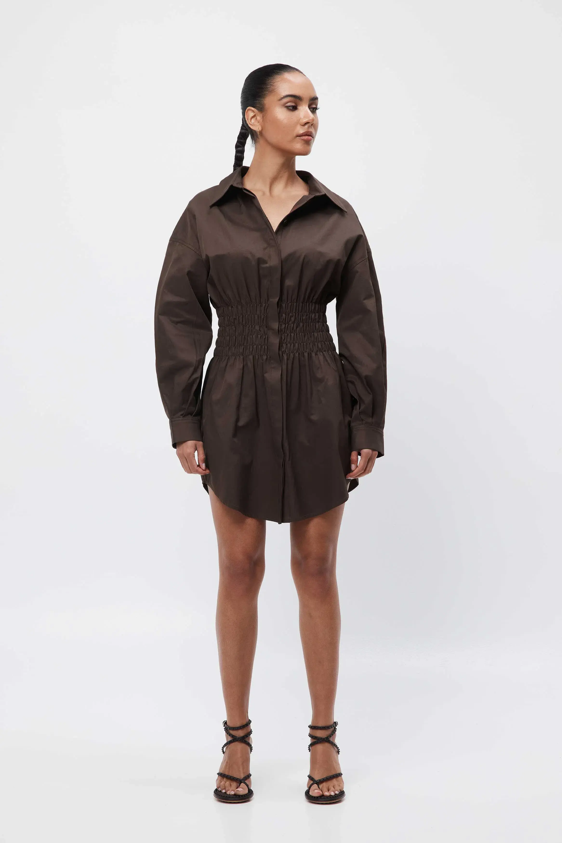 Mossman The Shadow Mini Dress Brown Size 14 - Image 1