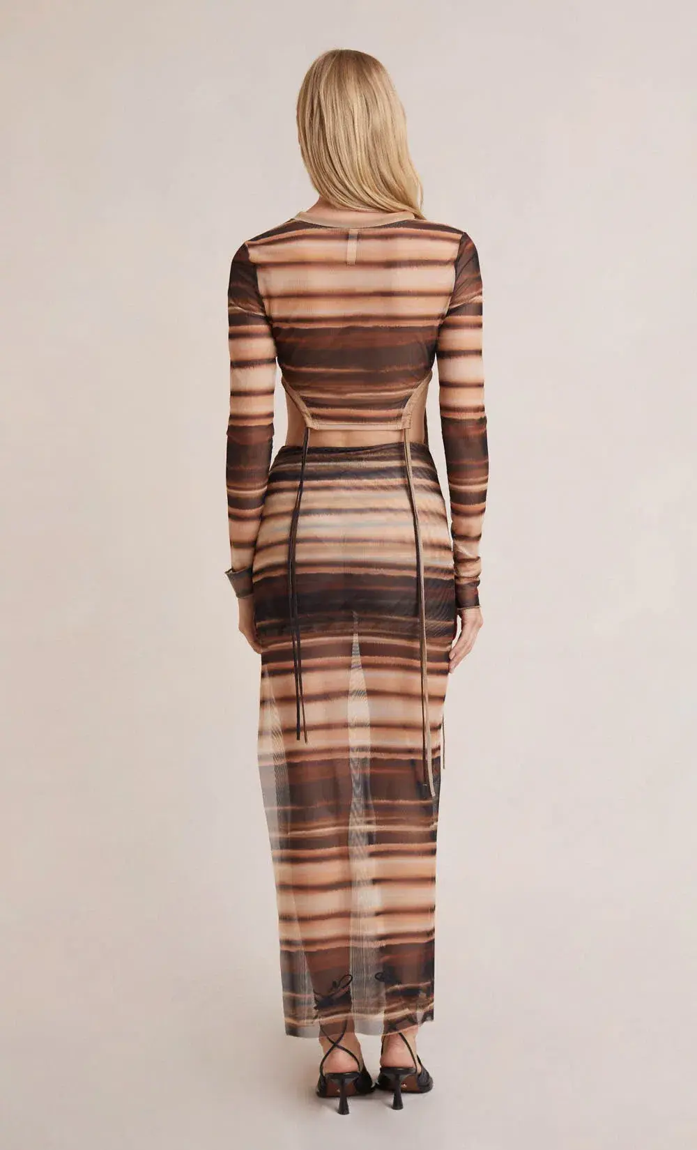 Bec and Bridge Watercolour Long Sleeve Crop Top and Maxi Skirt Set Print Size 8 - Image 3