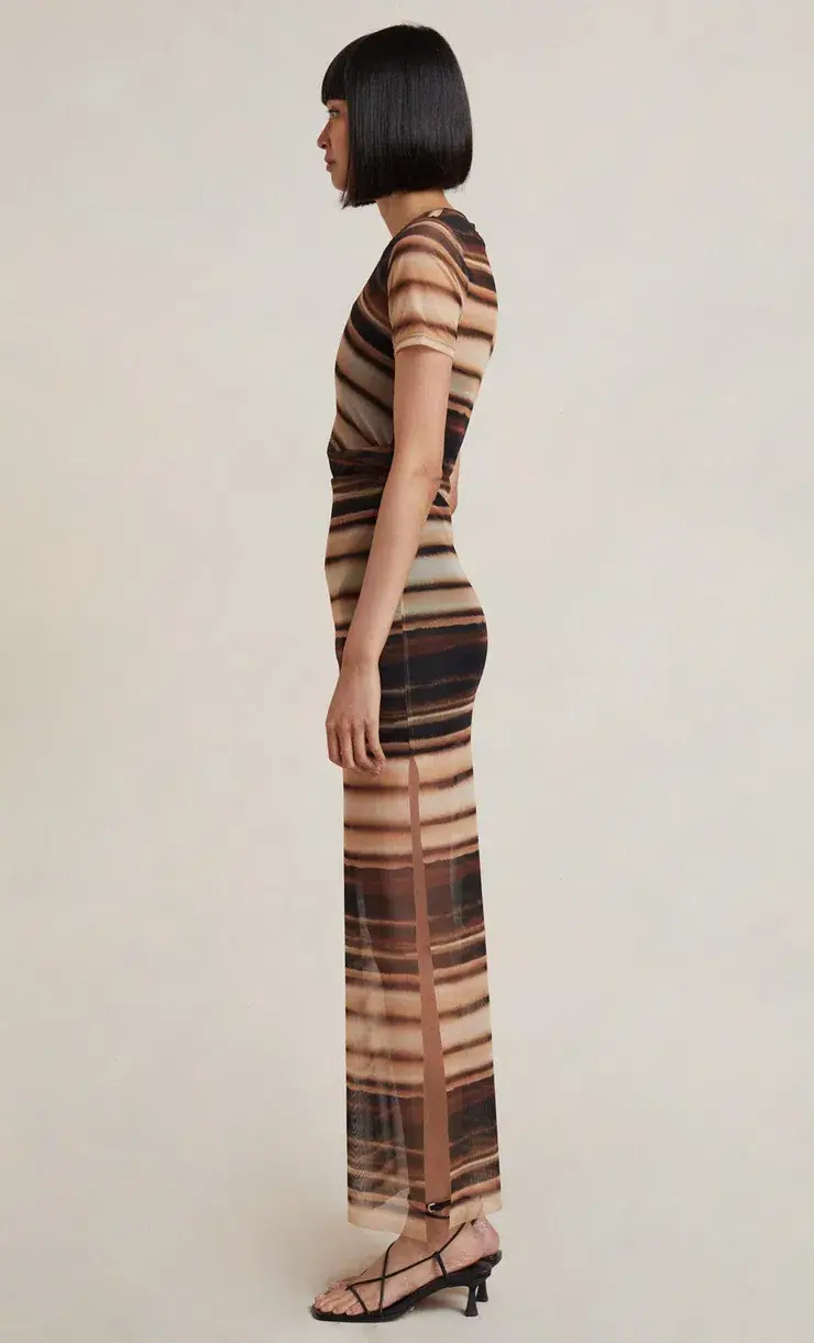 Bec & Bridge  Watercolour Short Sleeve Maxi Dress Print Size 8 - Image 4