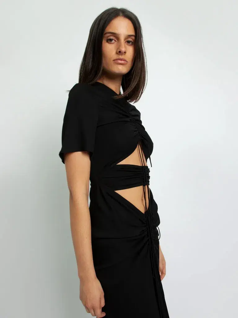 Christopher Esber Ruched Multi Panel Tee Dress Size 6 for rent on The Volte - main image