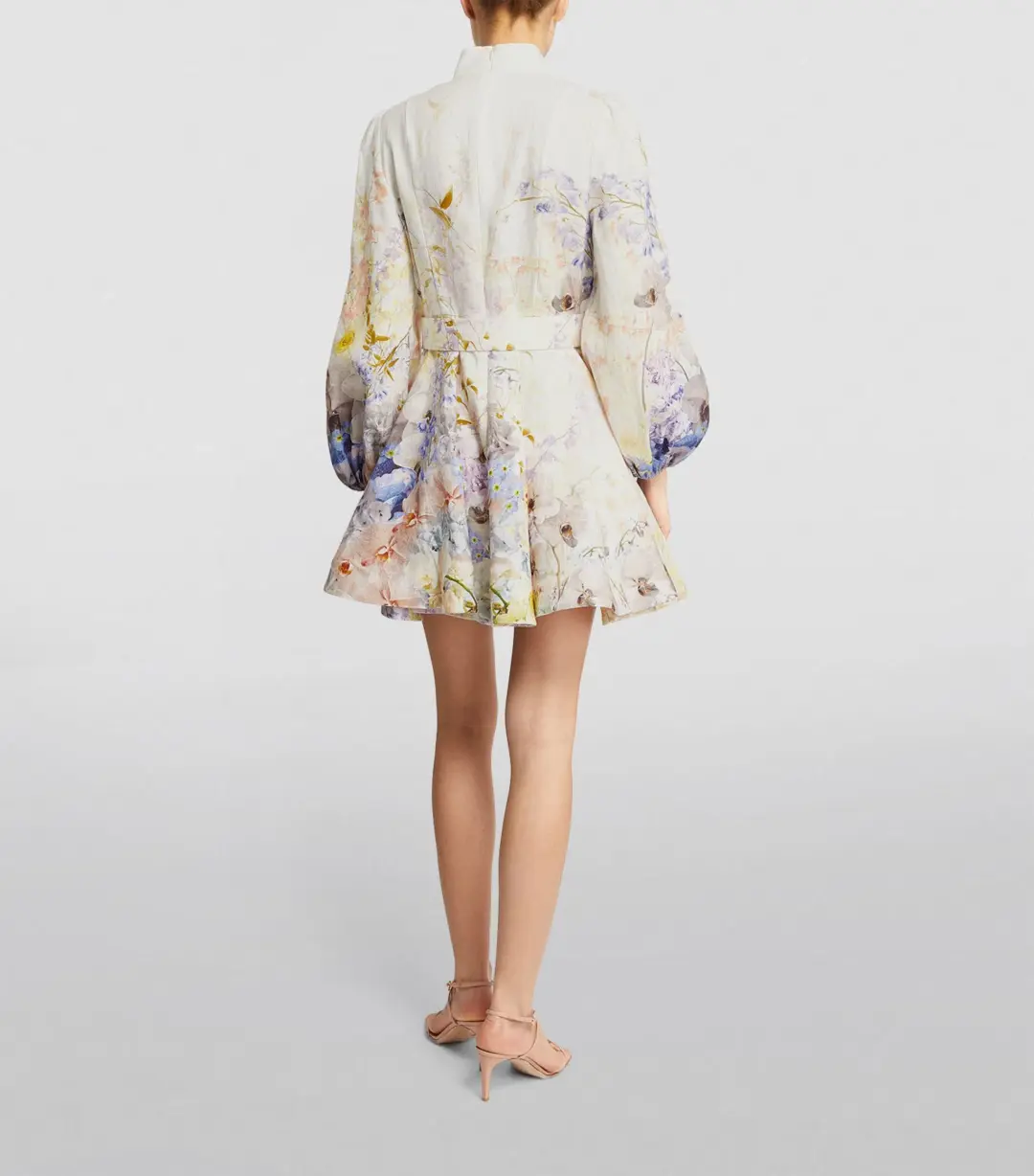 Zimmermann Rhythmic Buttoned Mini Dress Citrus Garden AU12 (22:03) for rent on The Volte - main image