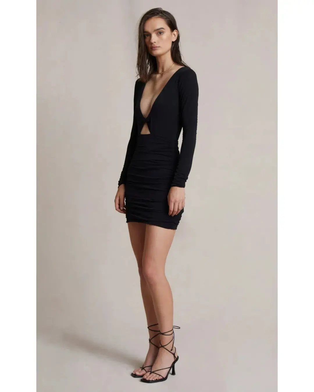 Bec & Bridge Dilkon L/S Mini Dress Black Size AU 8 for rent on The Volte - main image