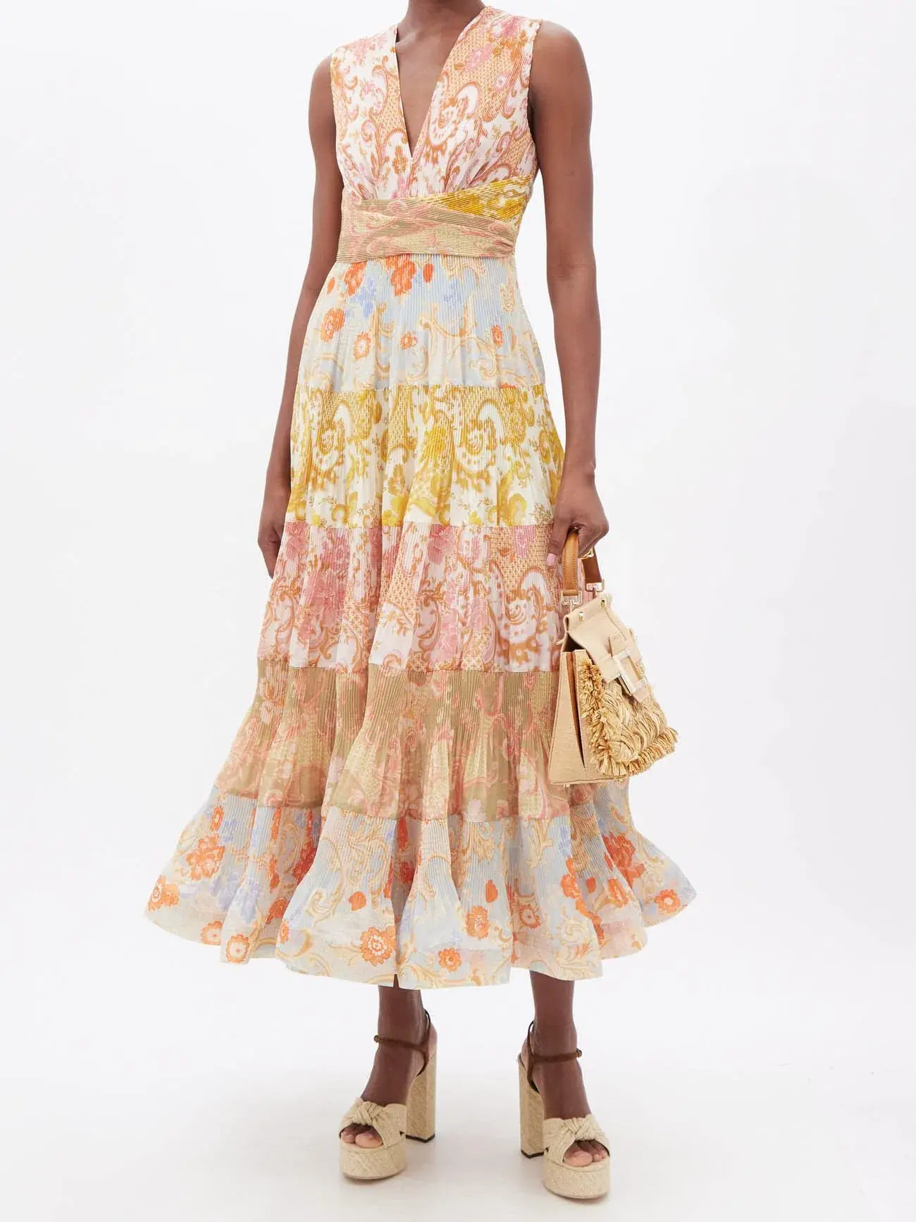 Zimmermann Postcard Pleated Midi Dress Spliced AU14 (22:04) - Image 1