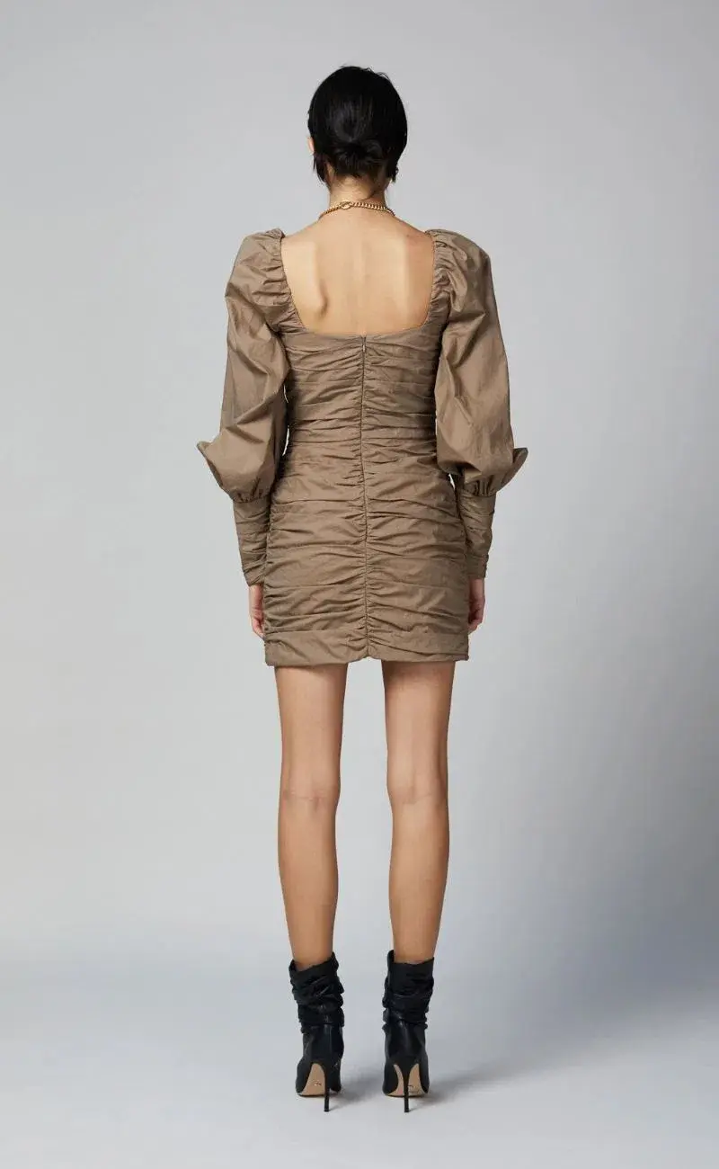 Bec & Bridge Winslowe L/S Mini Dress Mocha Size 8 for rent on The Volte - main image