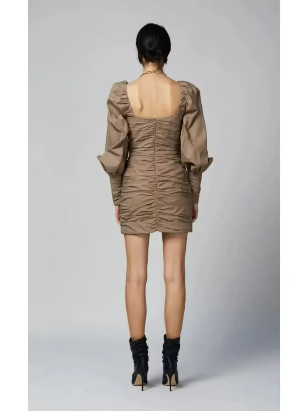 Bec & Bridge Winslowe L/S Mini Dress Mocha Size AU 6 for rent on The Volte - main image