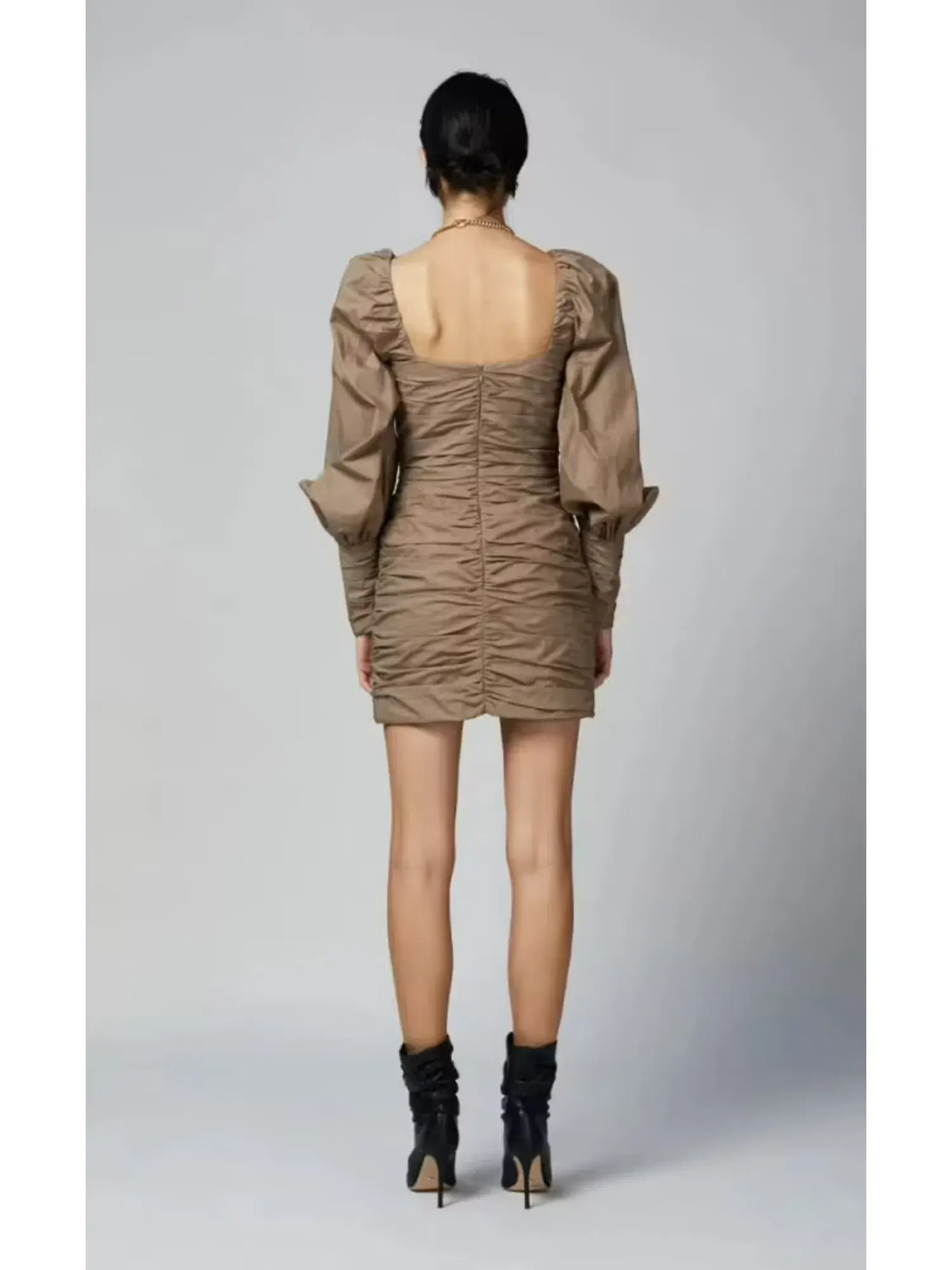 Bec & Bridge Winslowe L/S Mini Dress Mocha Size AU 6 - Image 3