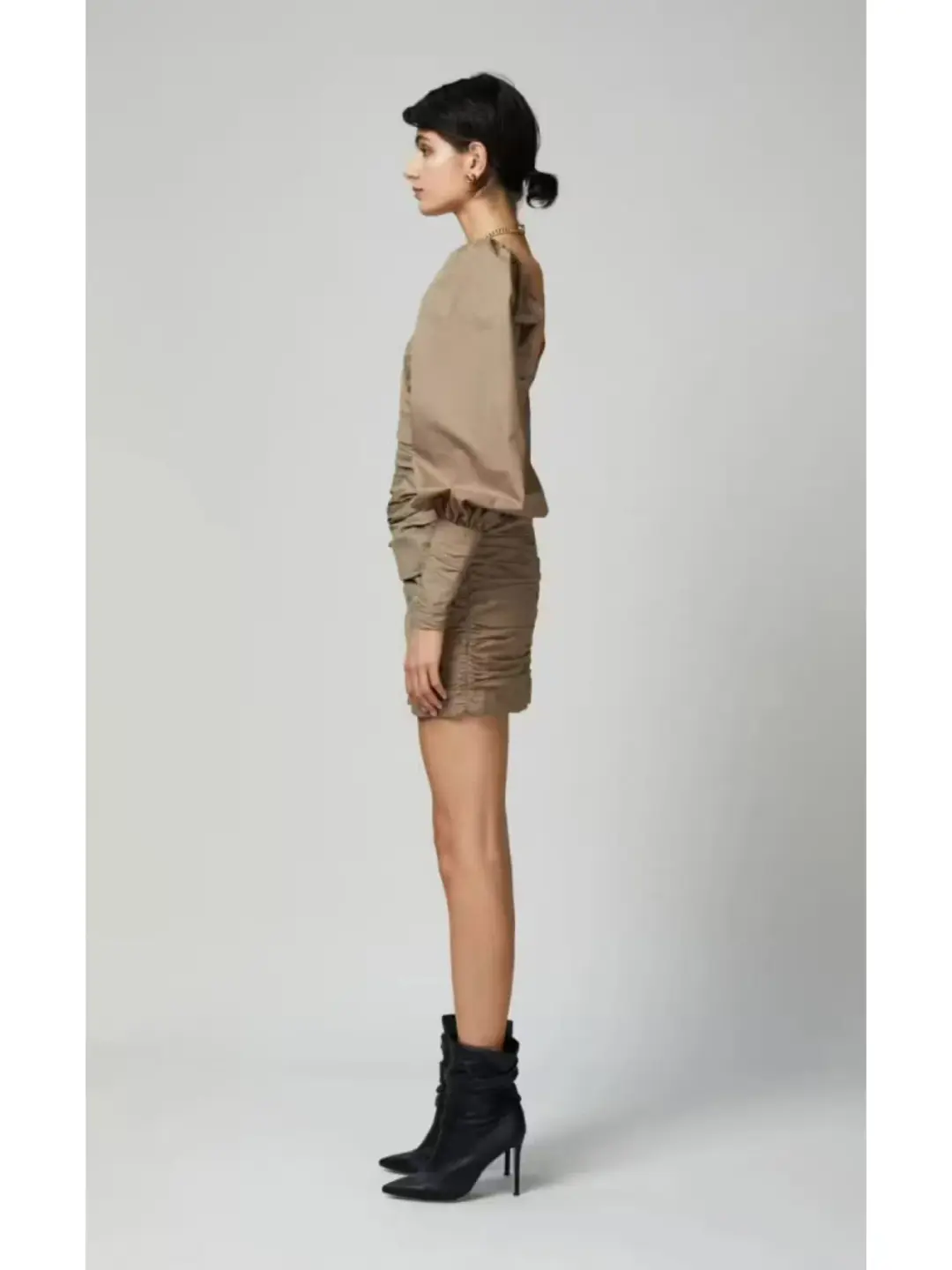 Bec & Bridge Winslowe L/S Mini Dress Mocha Size AU 6 for rent on The Volte - main image