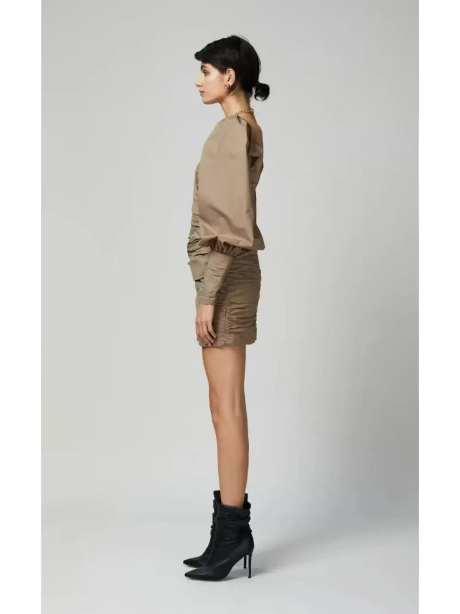 Bec & Bridge Winslowe L/S Mini Dress Mocha Size AU 6 - Image 4