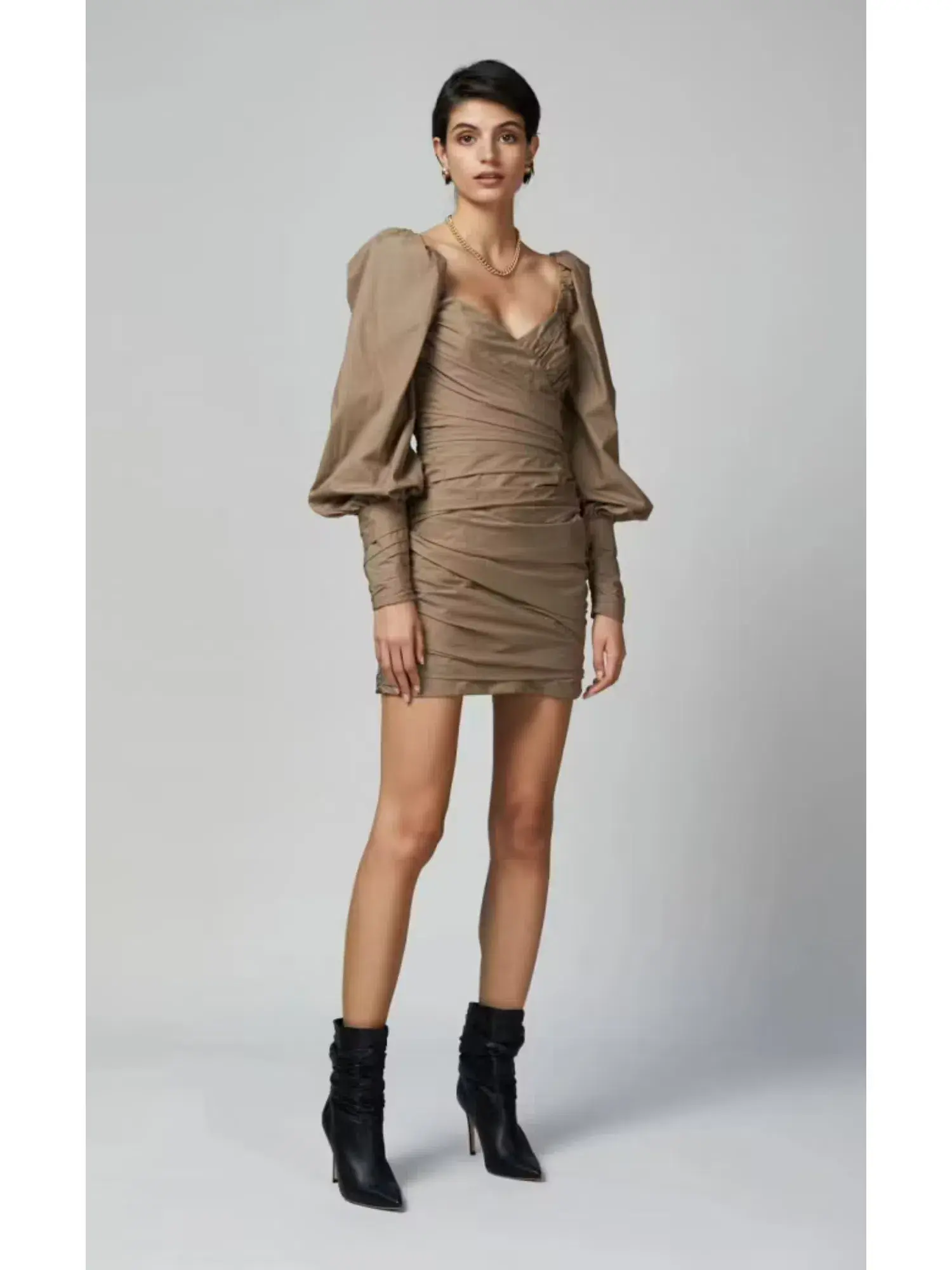 Bec & Bridge Winslowe L/S Mini Dress Mocha Size AU 6 - Image 2