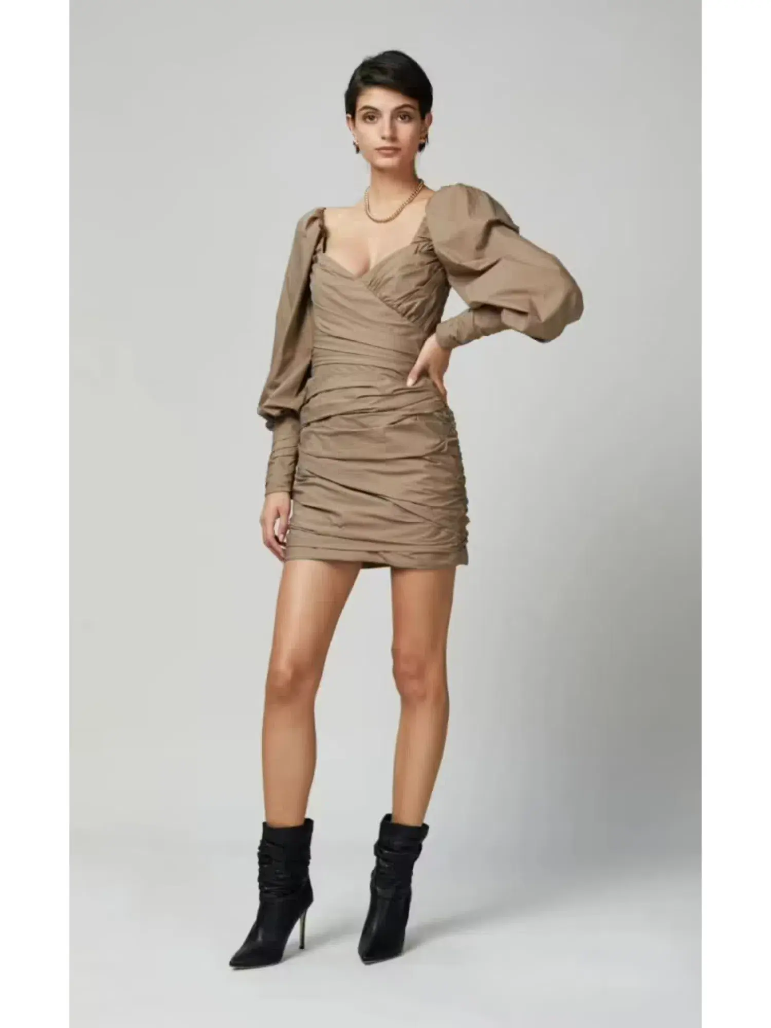 Bec & Bridge Winslowe L/S Mini Dress Mocha Size AU 6 - Image 1