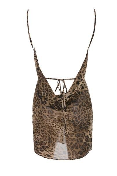 MISTRESS ROCKS ALL OUT LEOPARD PRINT BIAS CUT COWL NECK DRESS - Image 13