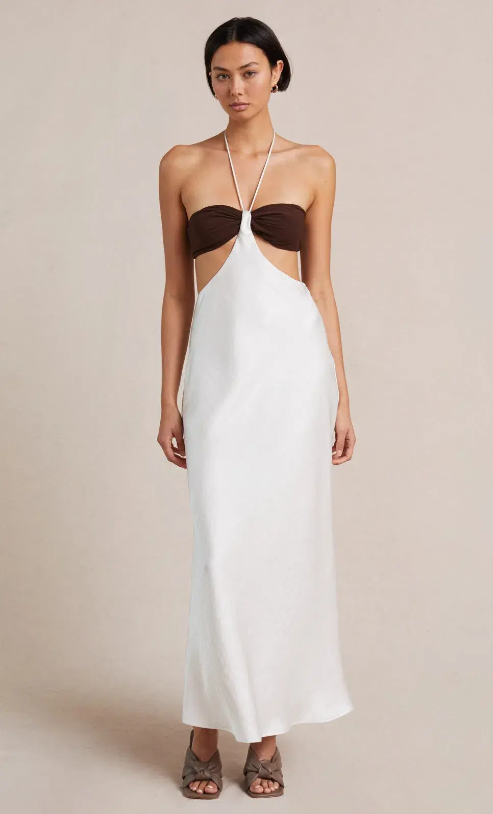 Bec & Bridge Nadia Cut Out Dress Ivory/Chocolate Size 10  - Image 1
