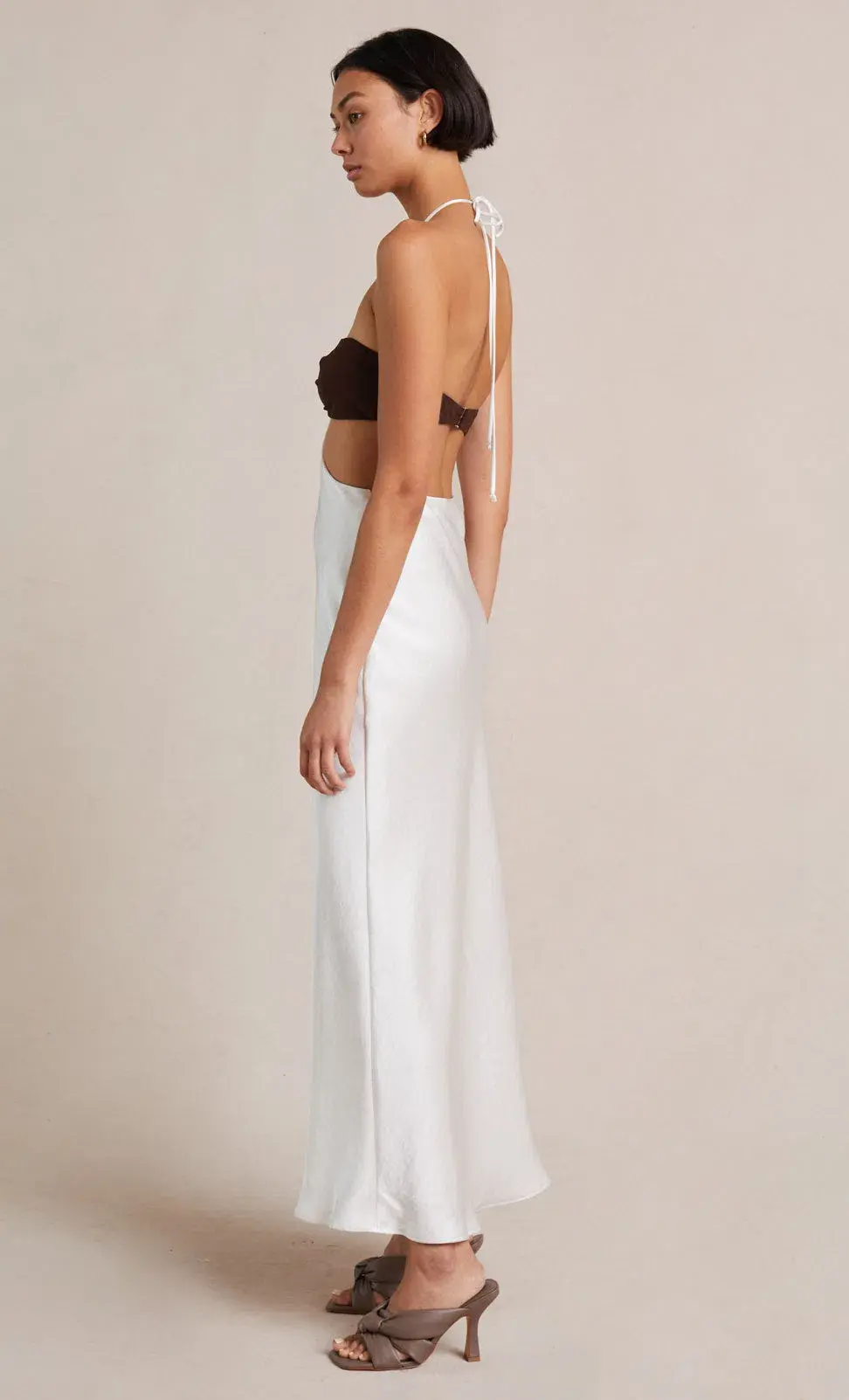 Bec & Bridge Nadia Cut Out Dress Ivory/Chocolate Size 10  - Image 3