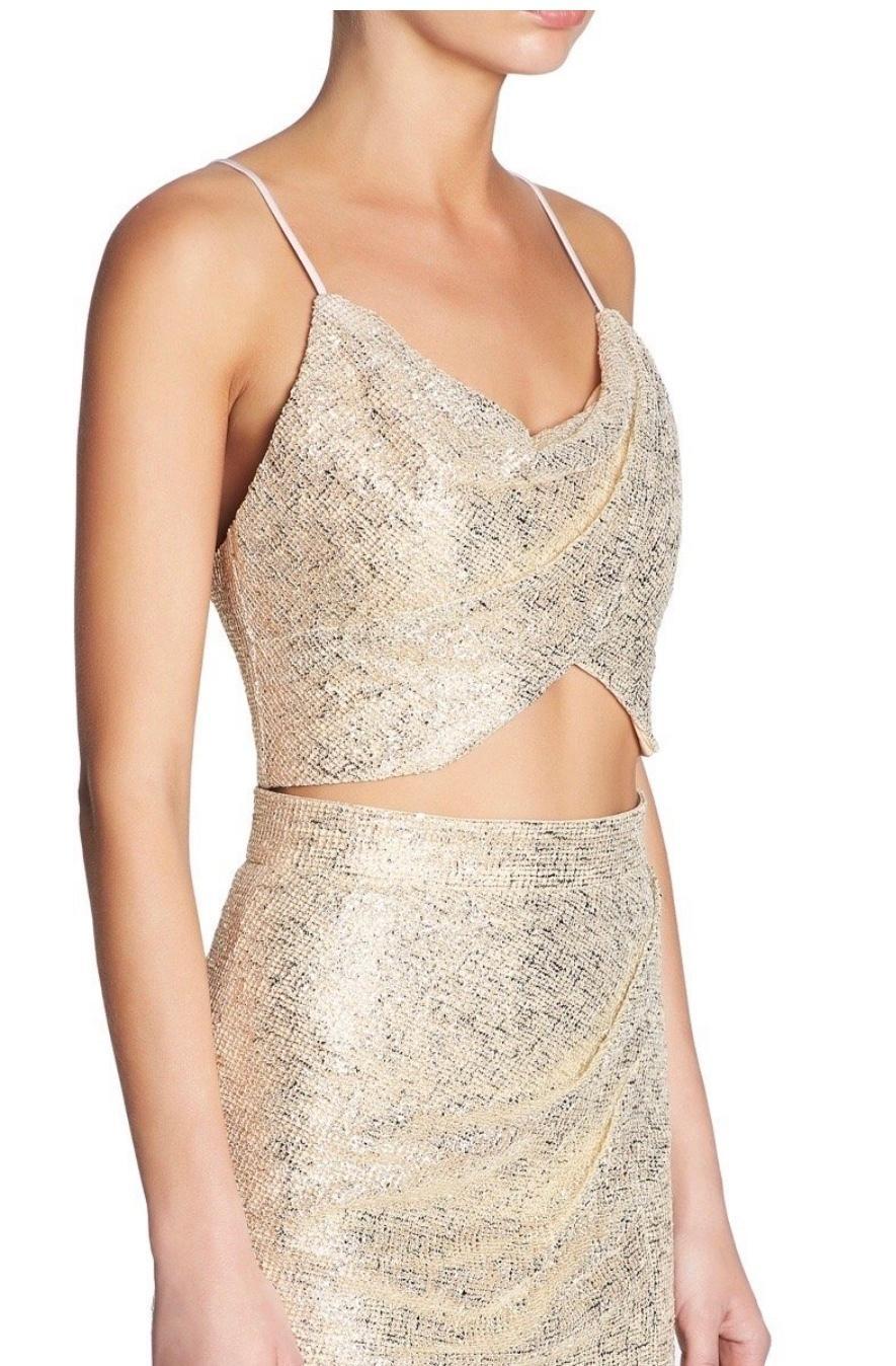 Manning Cartell flash bulb top and skirt set metallic size 8 - Image 2