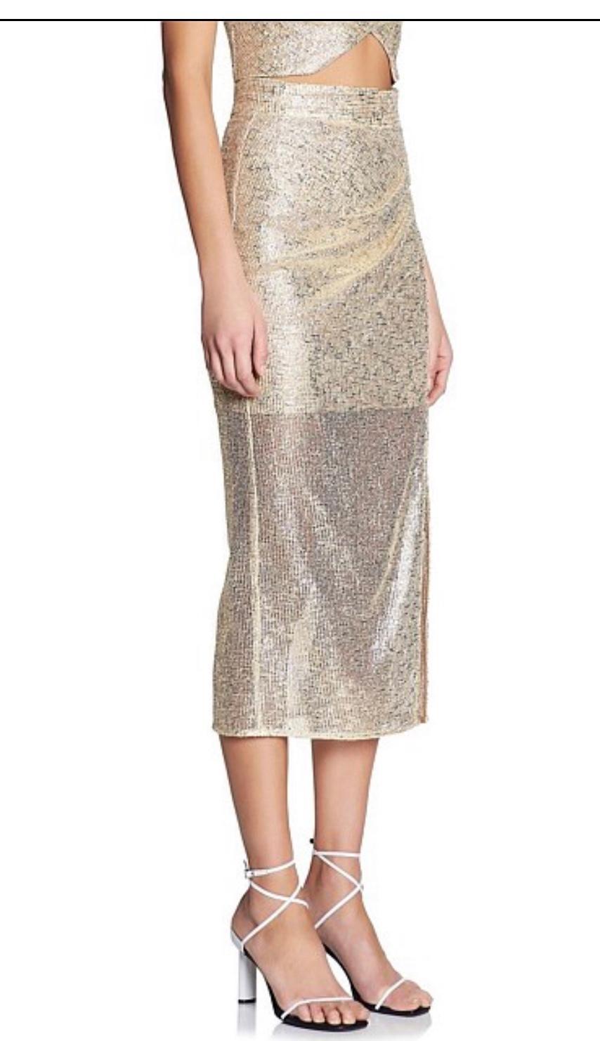 Manning Cartell flash bulb top and skirt set metallic size 8 for rent on The Volte - main image