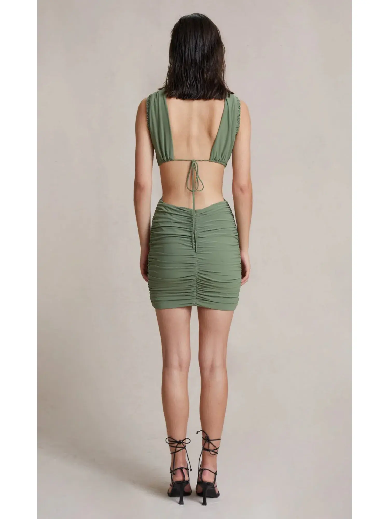 Bec & Bridge Vixen Mini Dress Olive Size AU 6 - Image 2