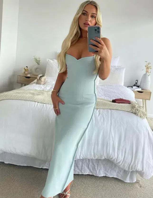 Paris Georgia Heart Dress Mineral Blue Size 6 for rent on The Volte - main image