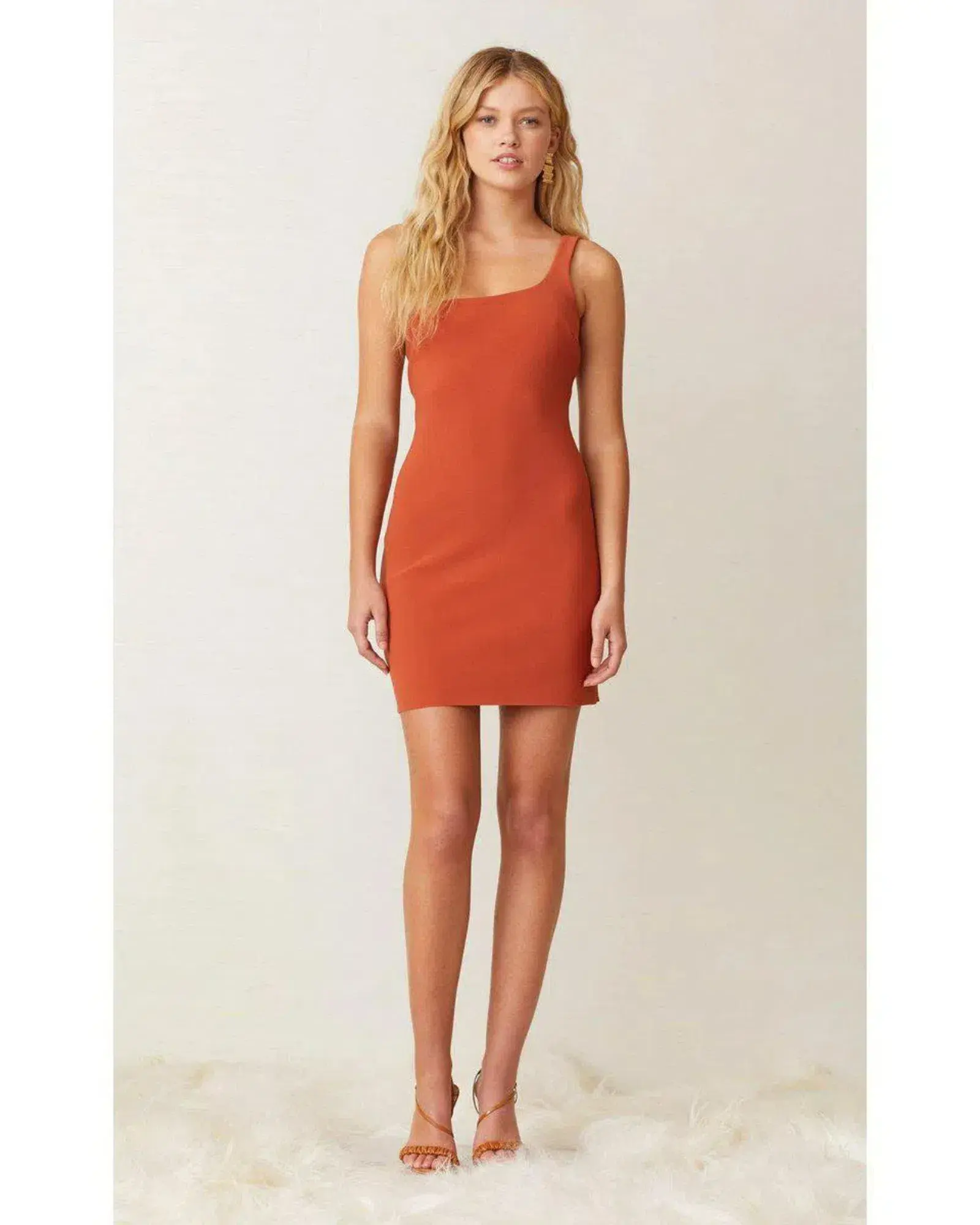 Bec & Bridge Ruby Asymmetric Mini Dress Rust Size AU 10 - Image 1