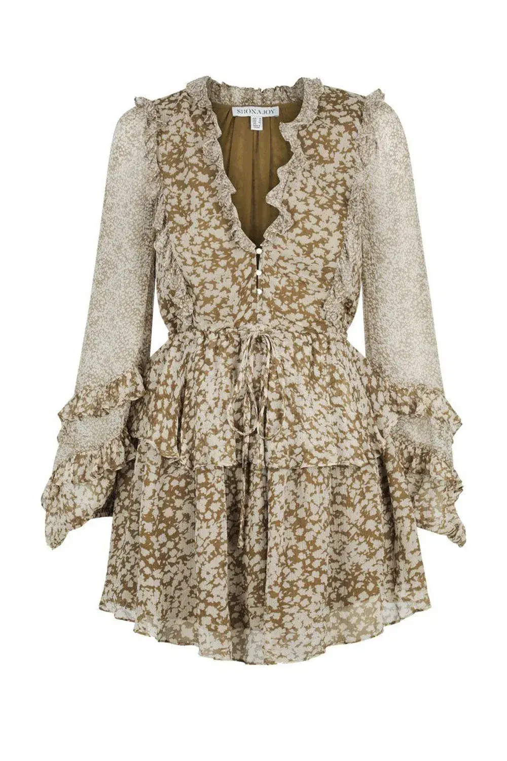 Shona Joy Claudette Mini Dress Print Size 10  for rent on The Volte - main image