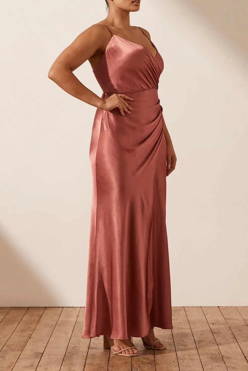 Shona Joy La Lune Cross Draped Maxi Dress Terracotta Size 16 - Image 2