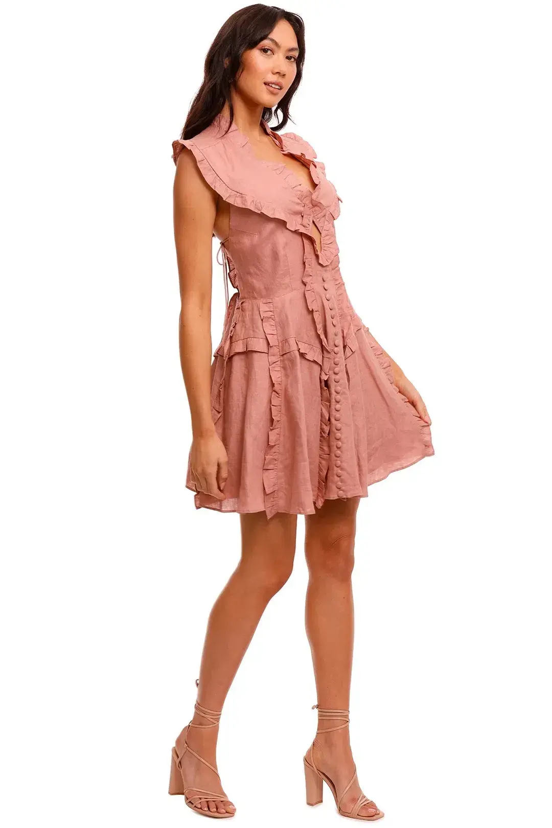 Joslin Studio Kayla Linen Mini Dress Pink Size 6 - Image 6