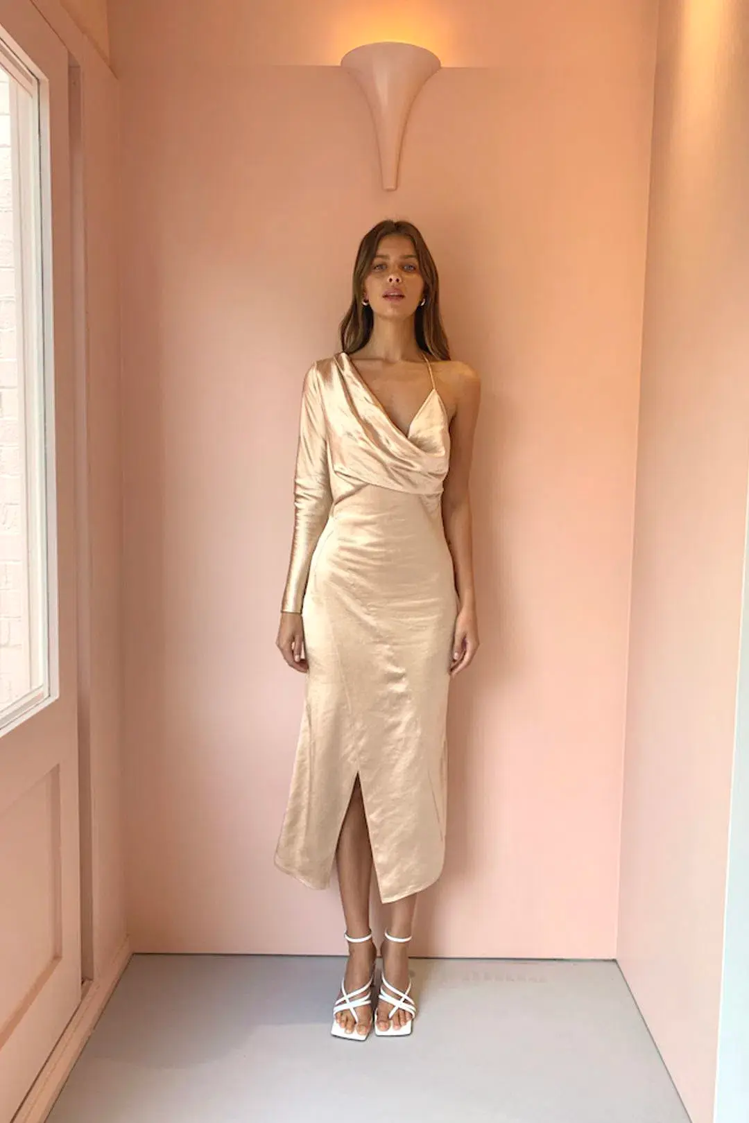 One Fell Swoop Daze Mini Dress Duchess Gold Size 8 for rent on The Volte - main image