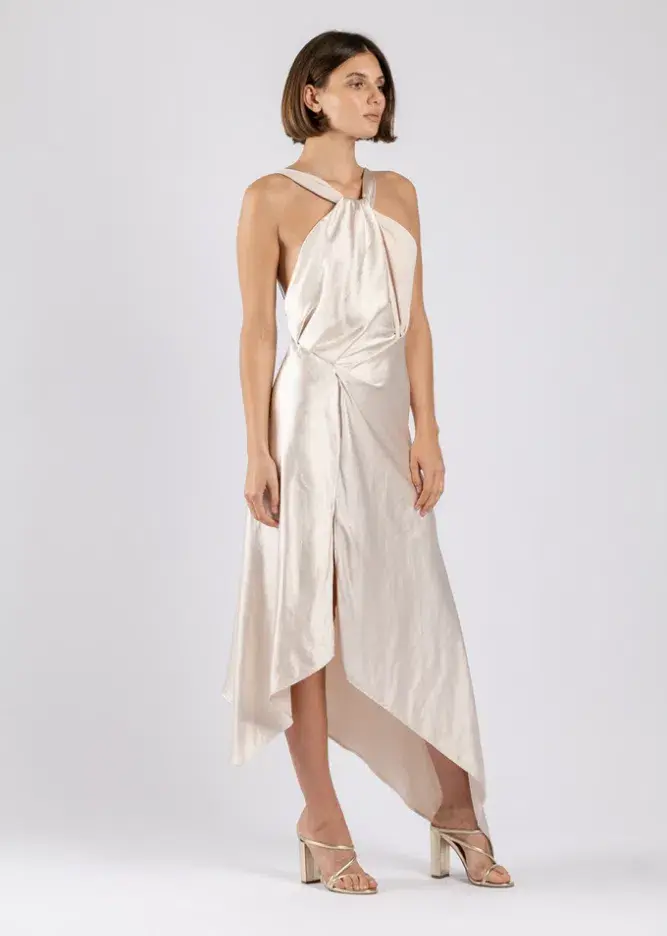 One Fell Swoop Audrey Midi Dress Mother of Pearl Size 8 - Image 4