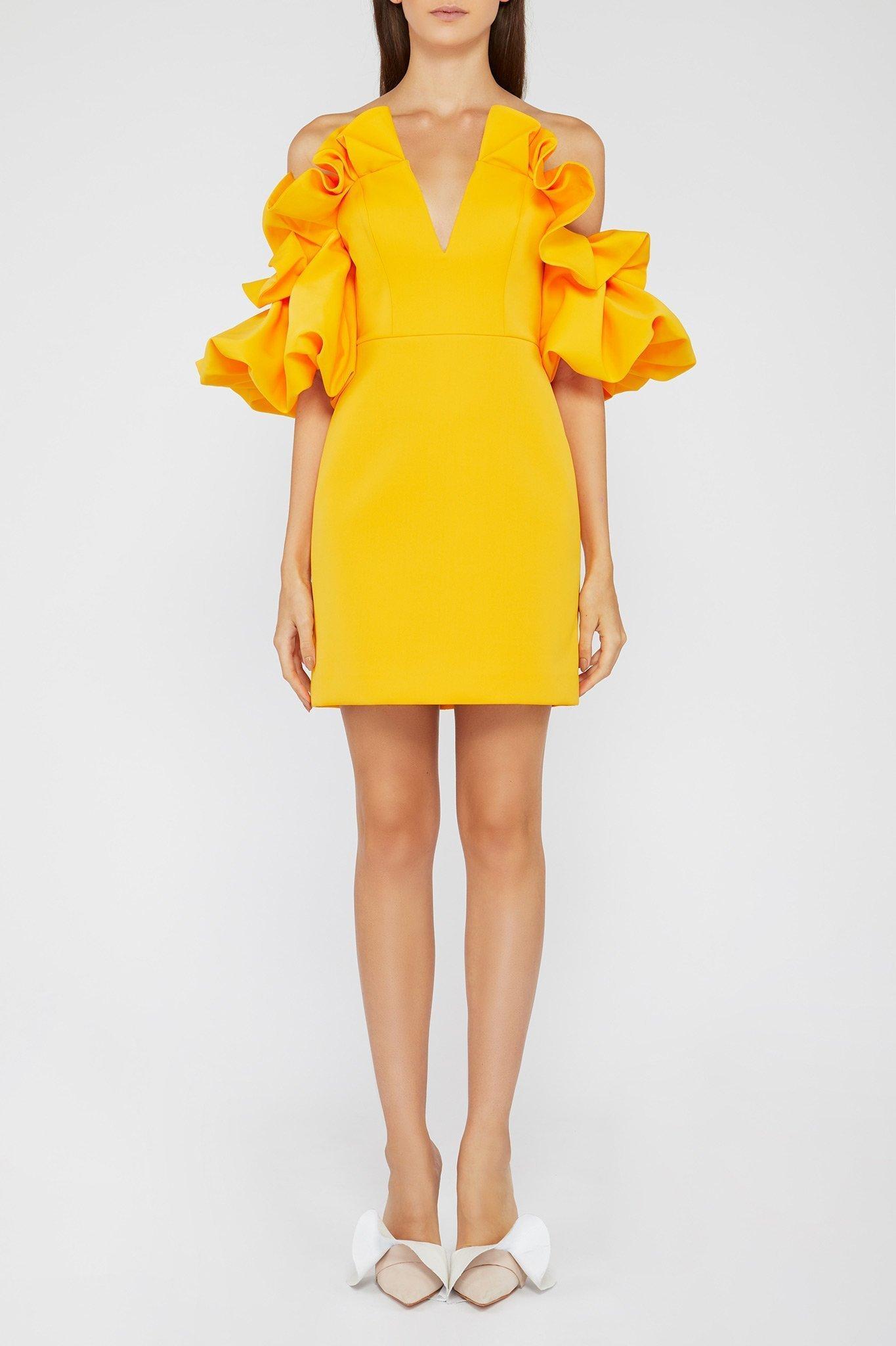 Acler Hitching Mini Dress Yellow Size 8 - Image 1