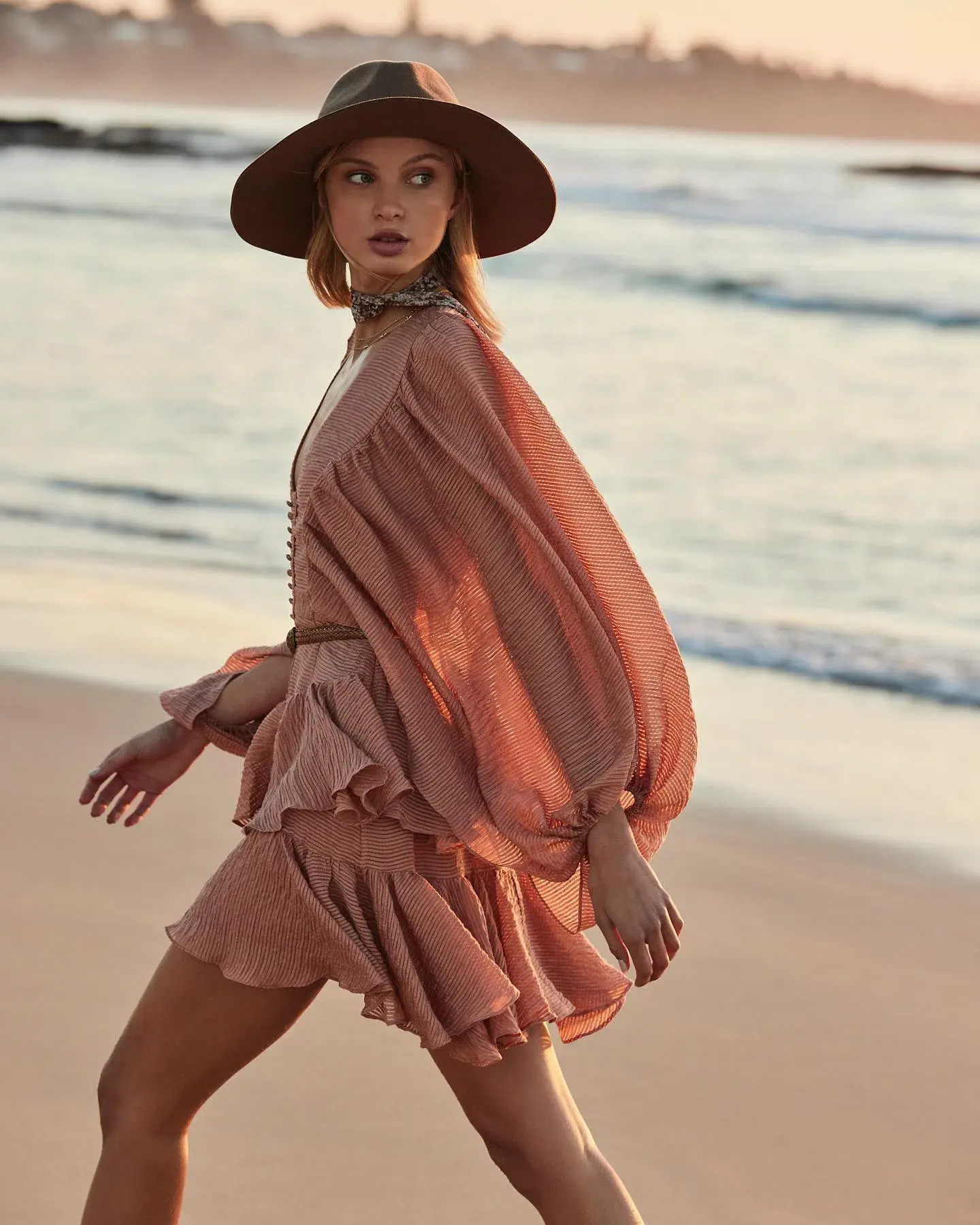 Shona Joy Charlotte Mini Dress in Desert Rose Size 8 - Image 3