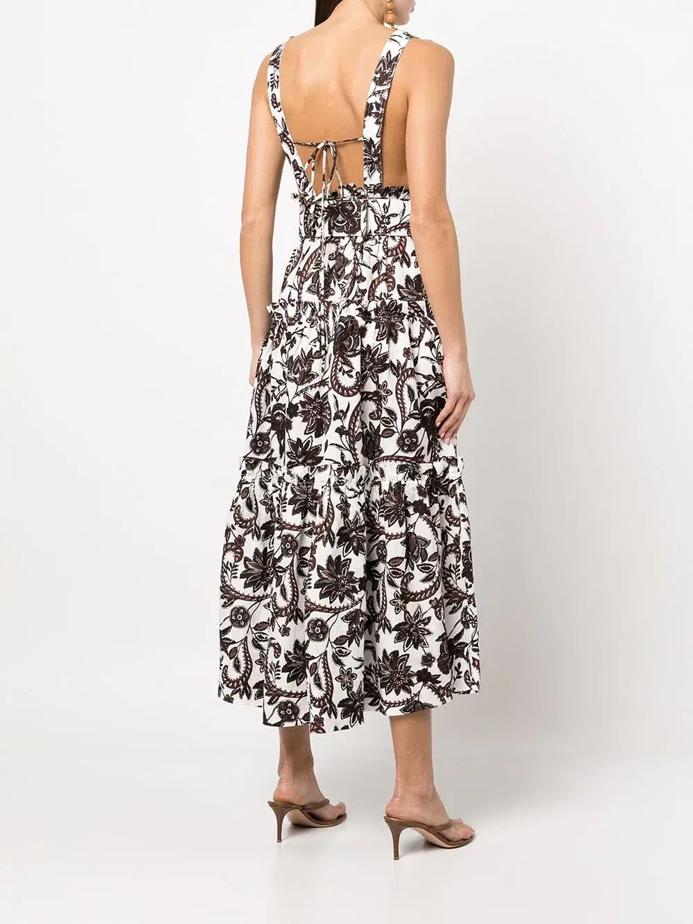 Shona Joy Dahlia Tiered Midi Dress Print Size 8 - Image 3