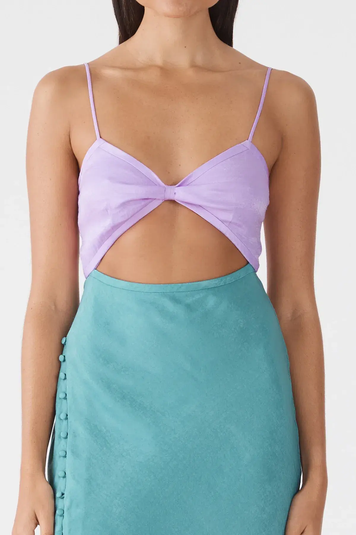 San Sloane Alona Midi Dress Purple Blue Size 10 - Image 2