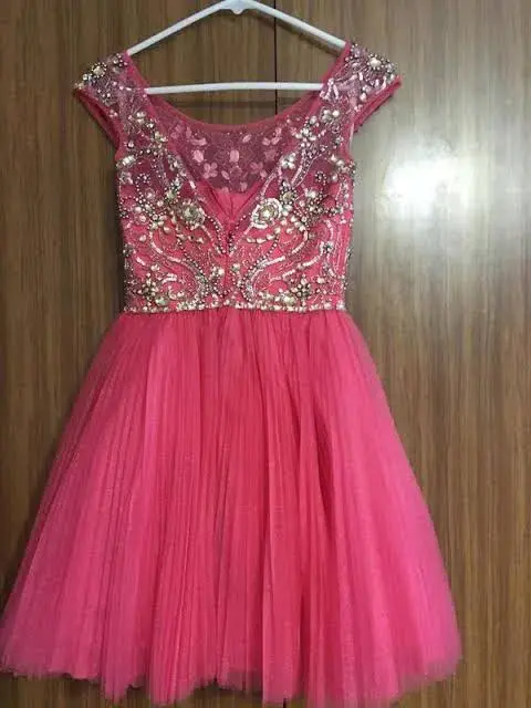 Sherri Hill 2814 Formal Dress Pink Beaded Size 8 - Image 2
