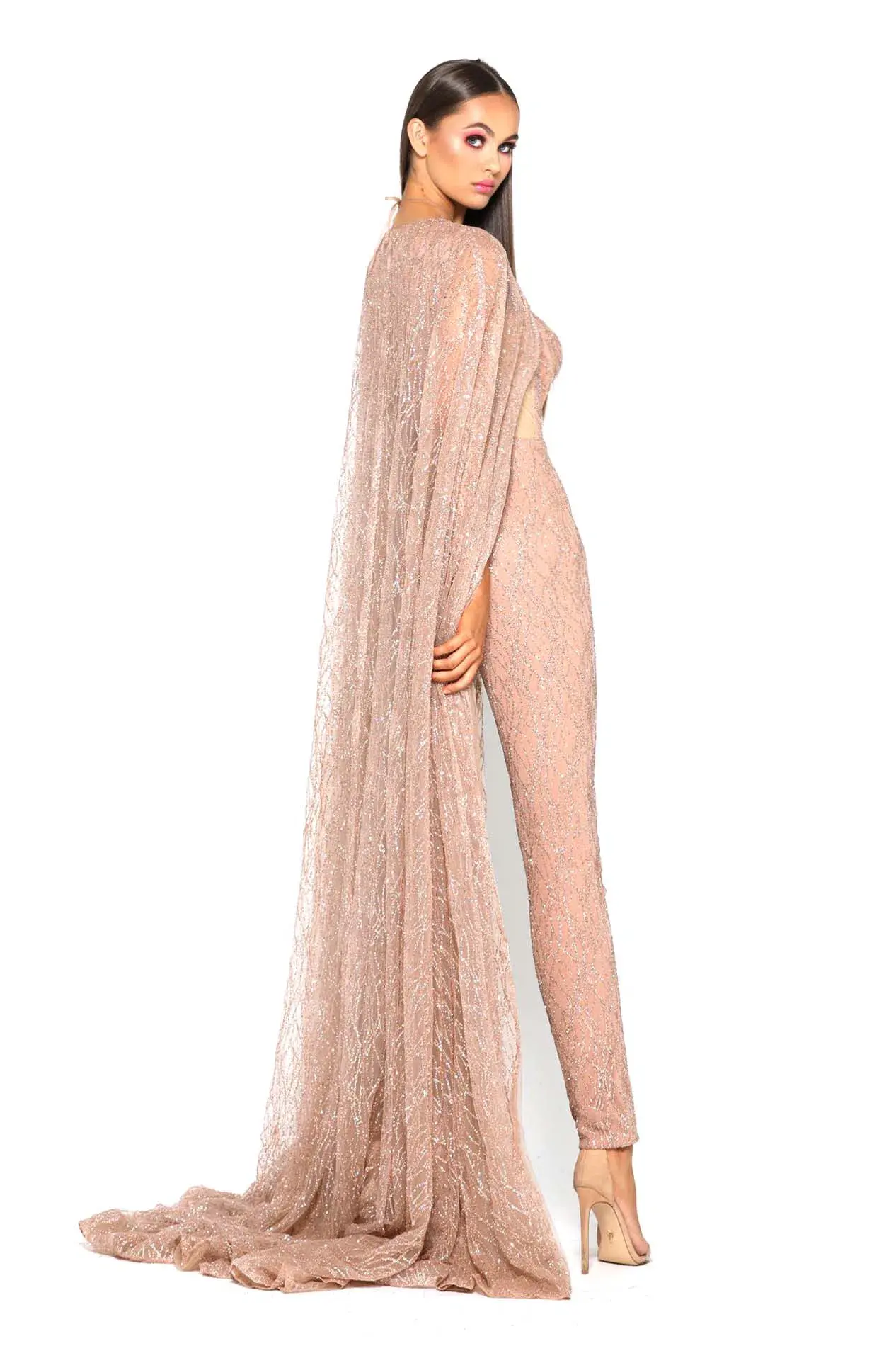 Portia and Scarlett Savanah Rose Gold Jumpsuit Size S - Image 5