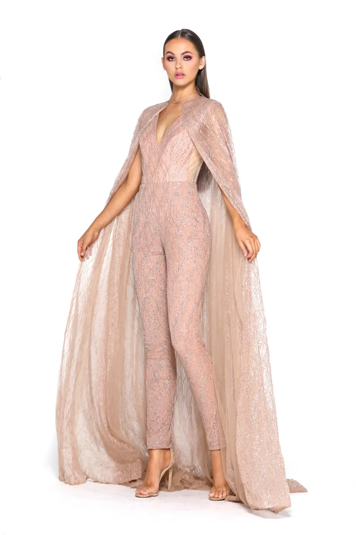 Portia and Scarlett Savanah Rose Gold Jumpsuit Size S - Image 6