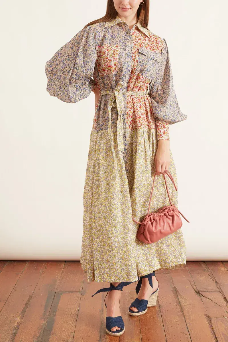 Alemais Lucia Patchwork Shirt Dress Print Size 10 - Image 1