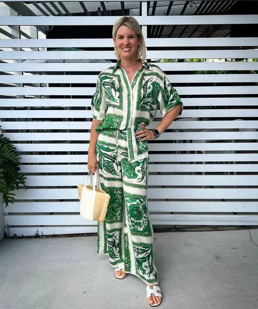 Alemais Lucille Lounge Shirt and Pants Set Print Size AU 6 - Image 4