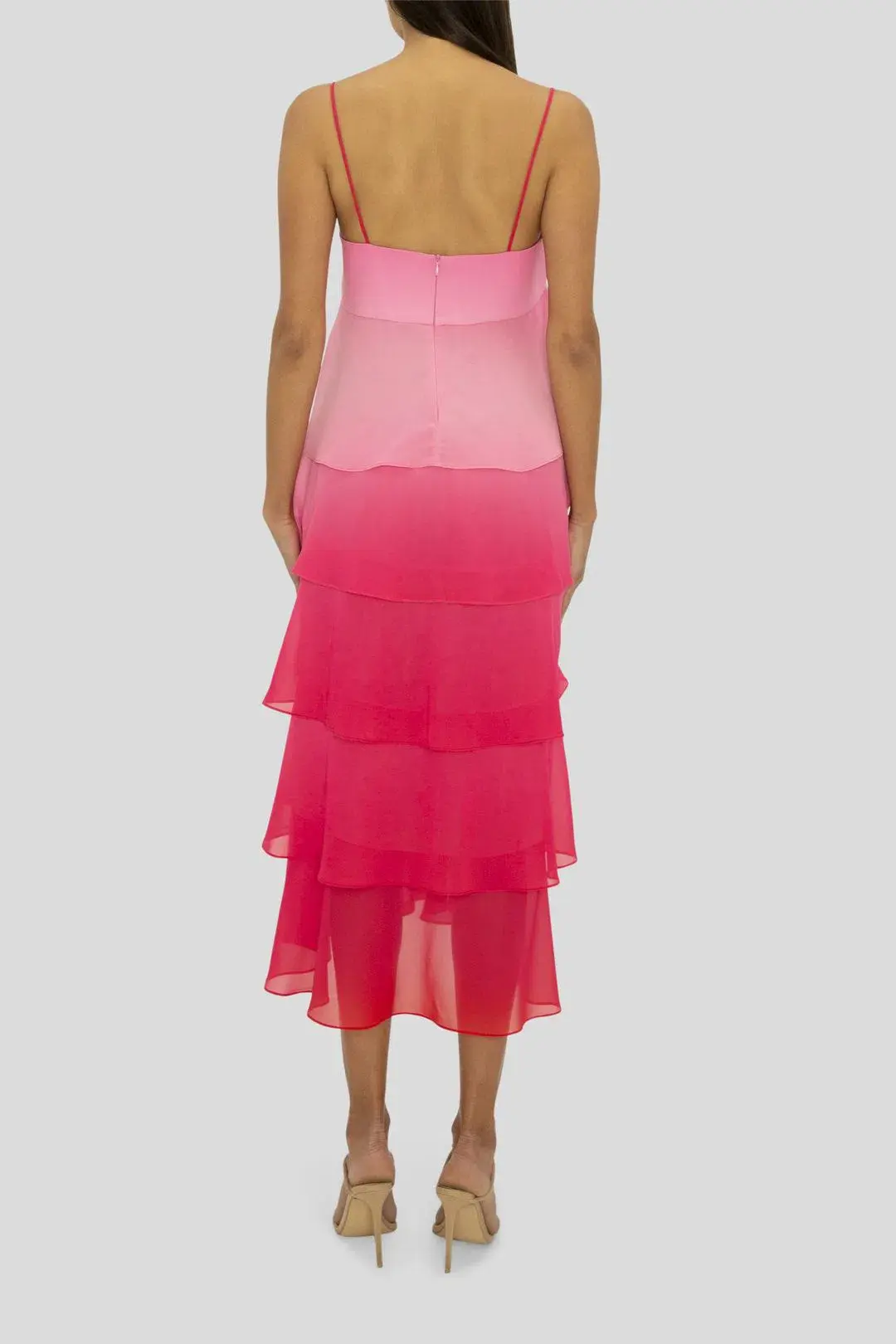 Carla Zampatti Cloud Nine Dress Passion Pink Ombre Size 4 - Image 3