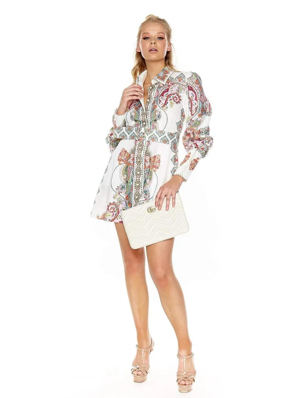 Zimmermann Ninety Six Shirt Dress Print Size 6 - Image 1