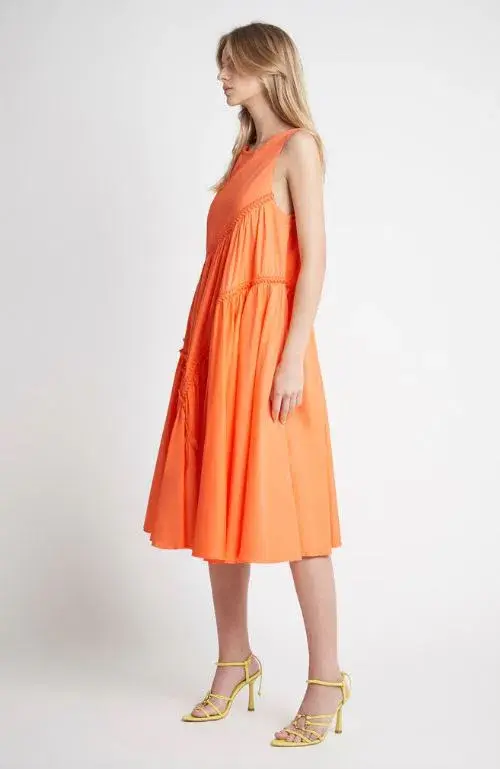 Aje Casablanca Braided Sleeveless Midi Dress Orange Size 16 - Image 2