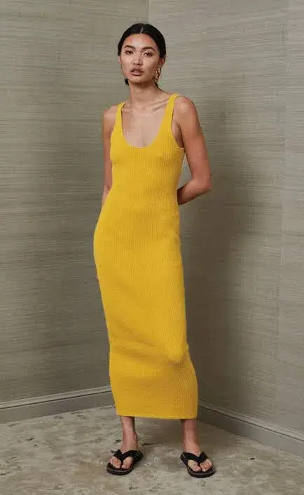 Bec & Bridge Bowie Sleeveless Knit Midi Dress Yellow Size 8 - Image 1