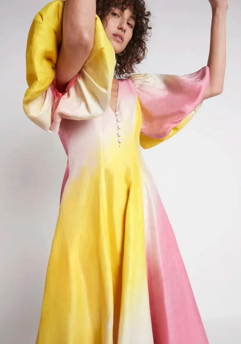 Aje Cloud Burst Midi Dress Multi Size 10 - Image 3