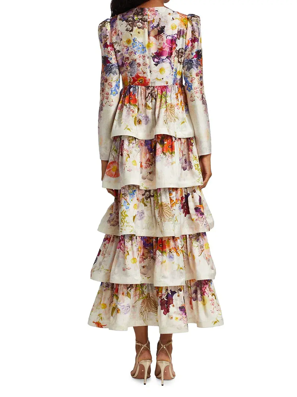 Zimmermann Prima Tiered Midi Dress Floral Size 1 / Au 10 for rent on The Volte - main image