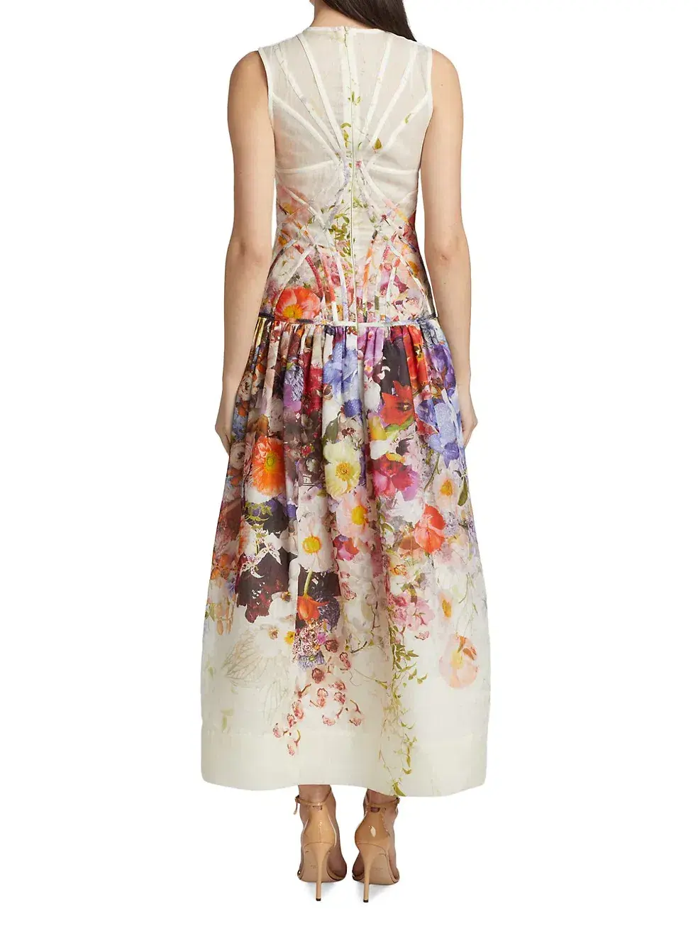 Zimmermann Prima Panelled Midi Dress Print Size 2 - Image 3